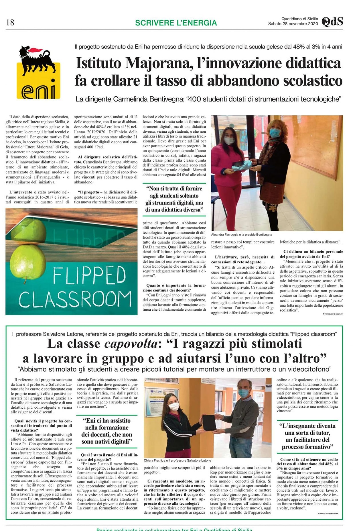 L’innovazione didattica fa crollare il tasso di abbandono scolastico