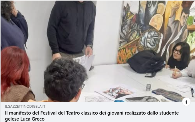 Il manifesto del Festival del Teatro classico dei giovani realizzato dallo studente gelese Luca Greco
