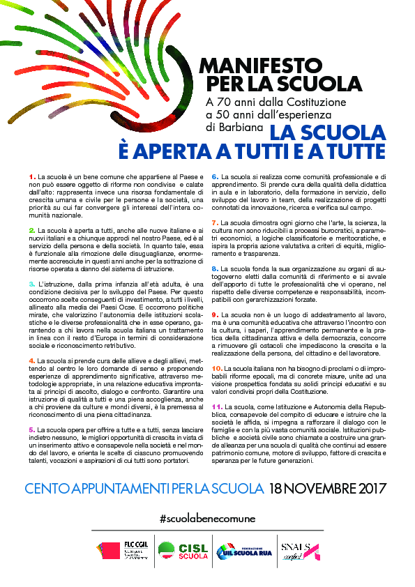Circ 077 sit in 18 novembre manifesto
